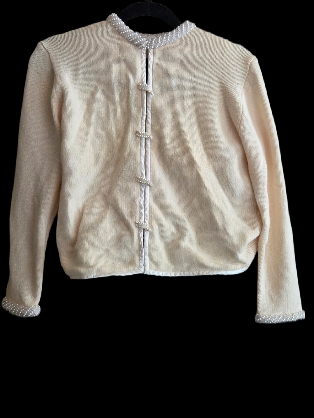 Vintage Marshall Field's Italian Pearl-Trim Women's Sweater Cardigan